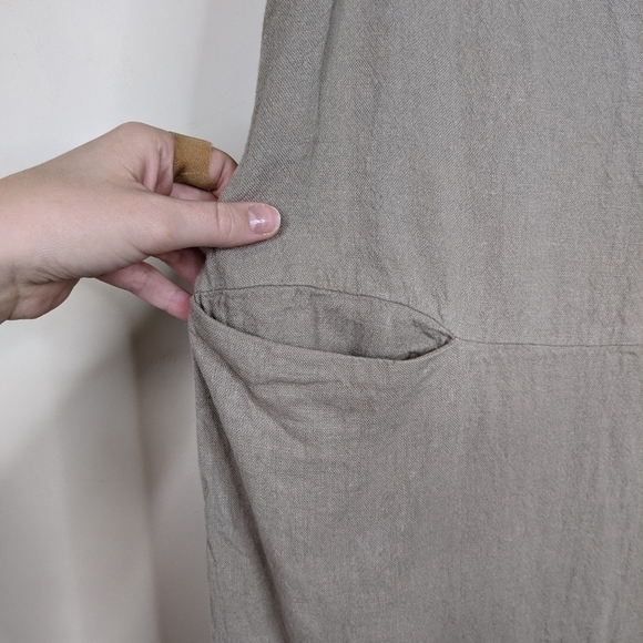 Prologue Linen Peasant Cottagecore Midi Dress - Picture 5 of 10